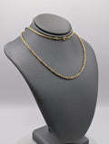 Cadena de soga sólida de oro amarillo de 14K