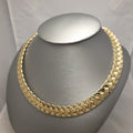 Cadena texturizada de oro amarillo de 14K