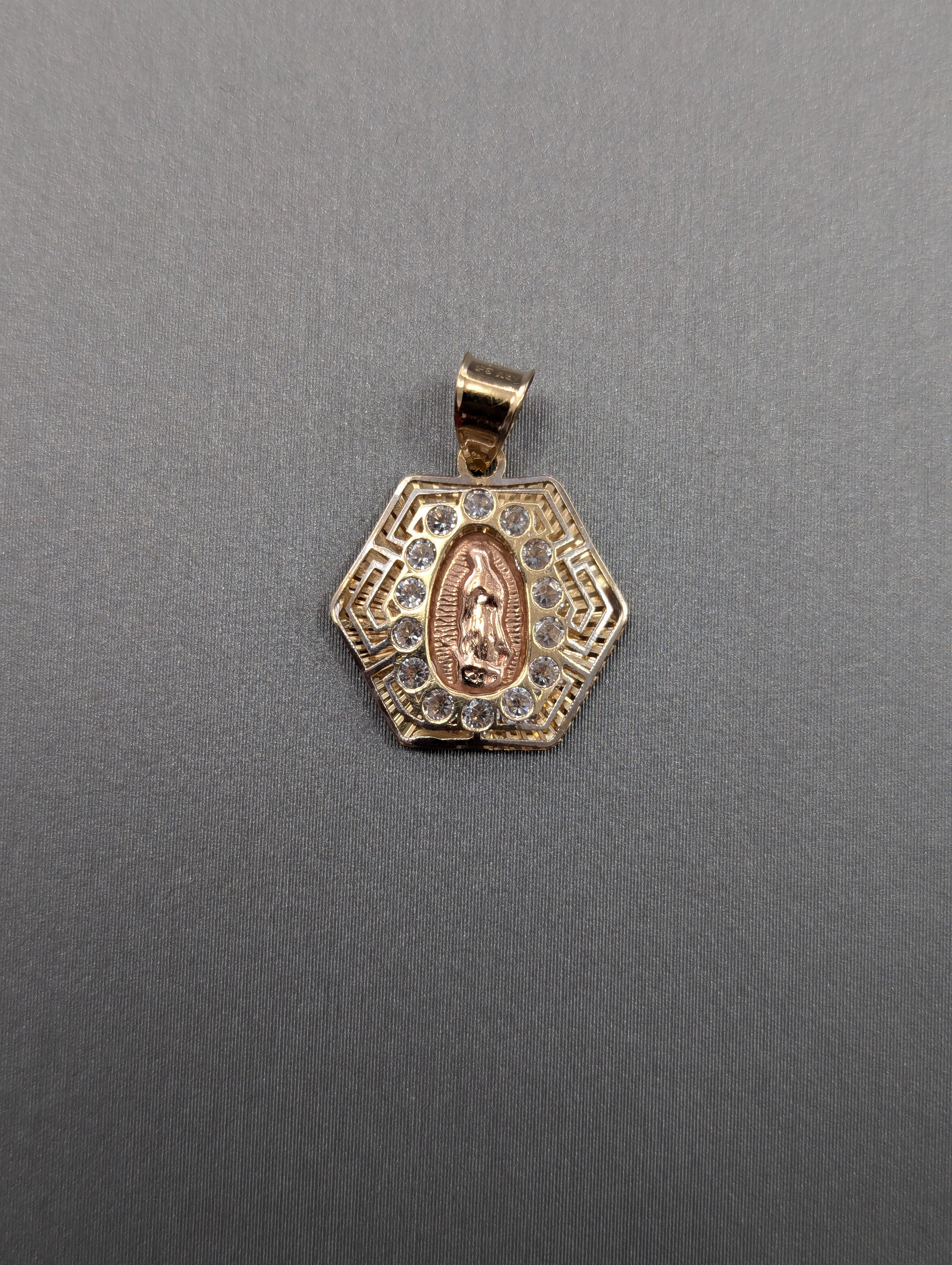 14K YG/RG Guadalupe CZ Pendant