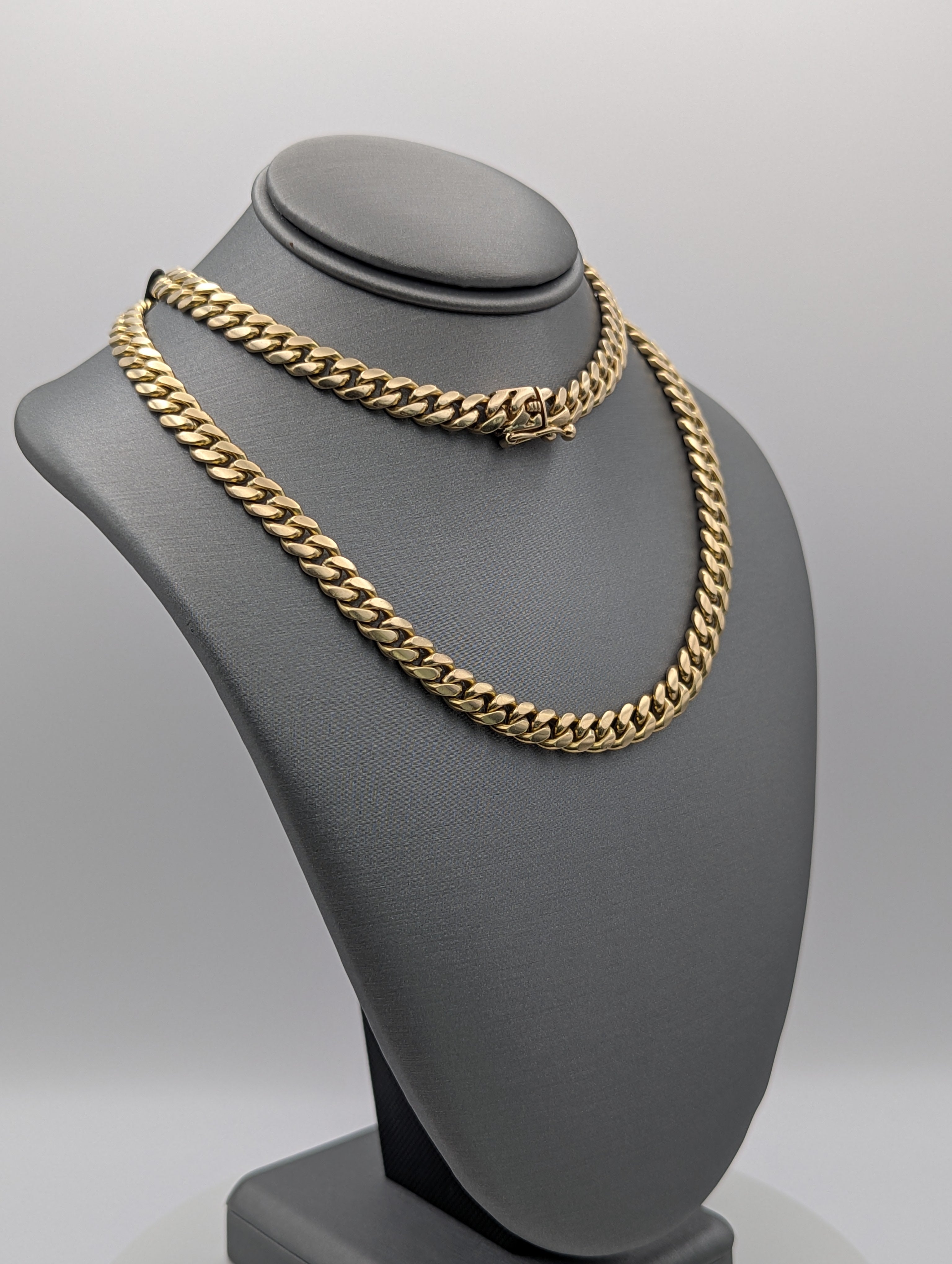 Cadena Cubana Miami de oro amarillo de 14K