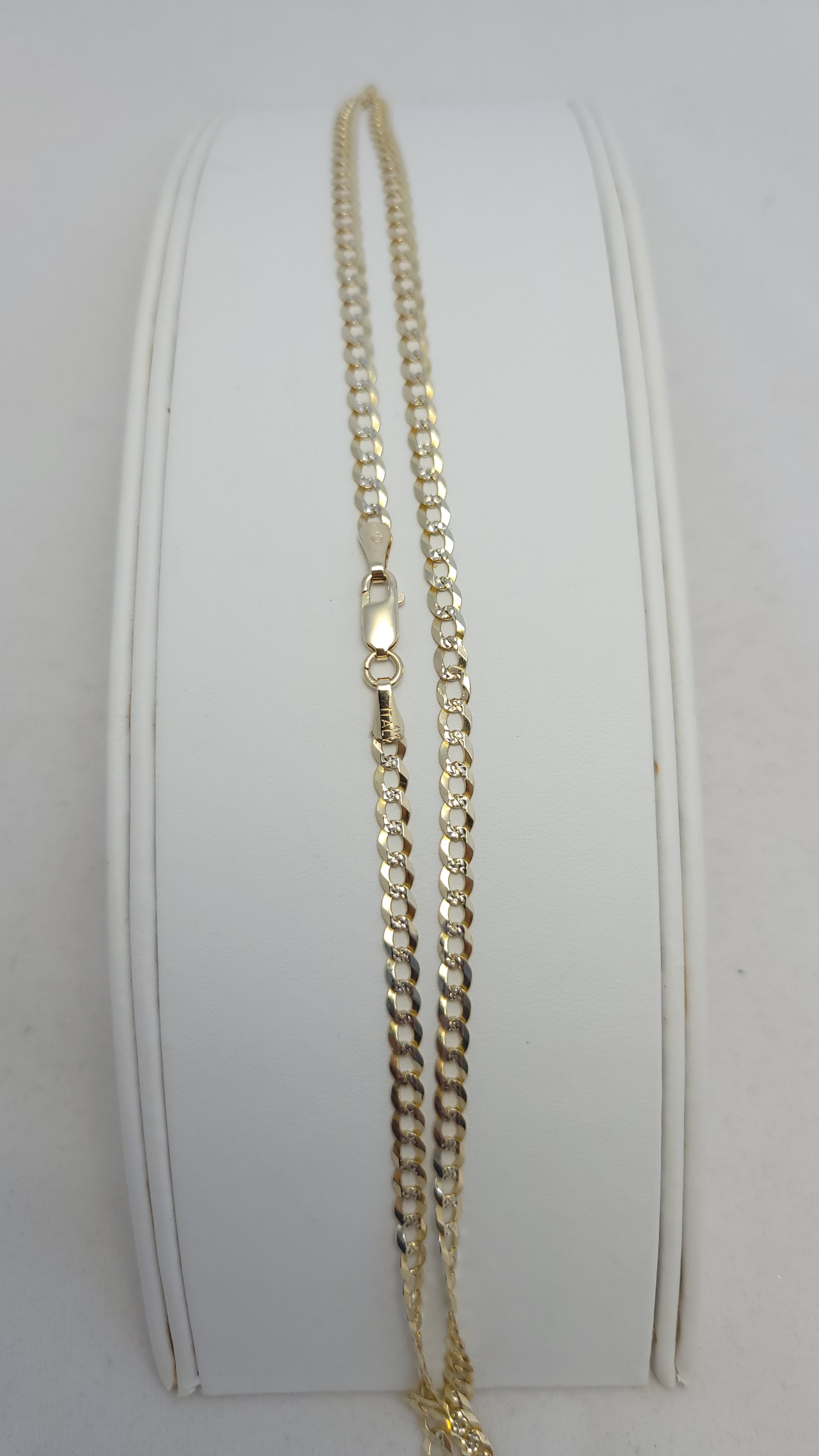 10K YG Dia-Cut Curb Chain