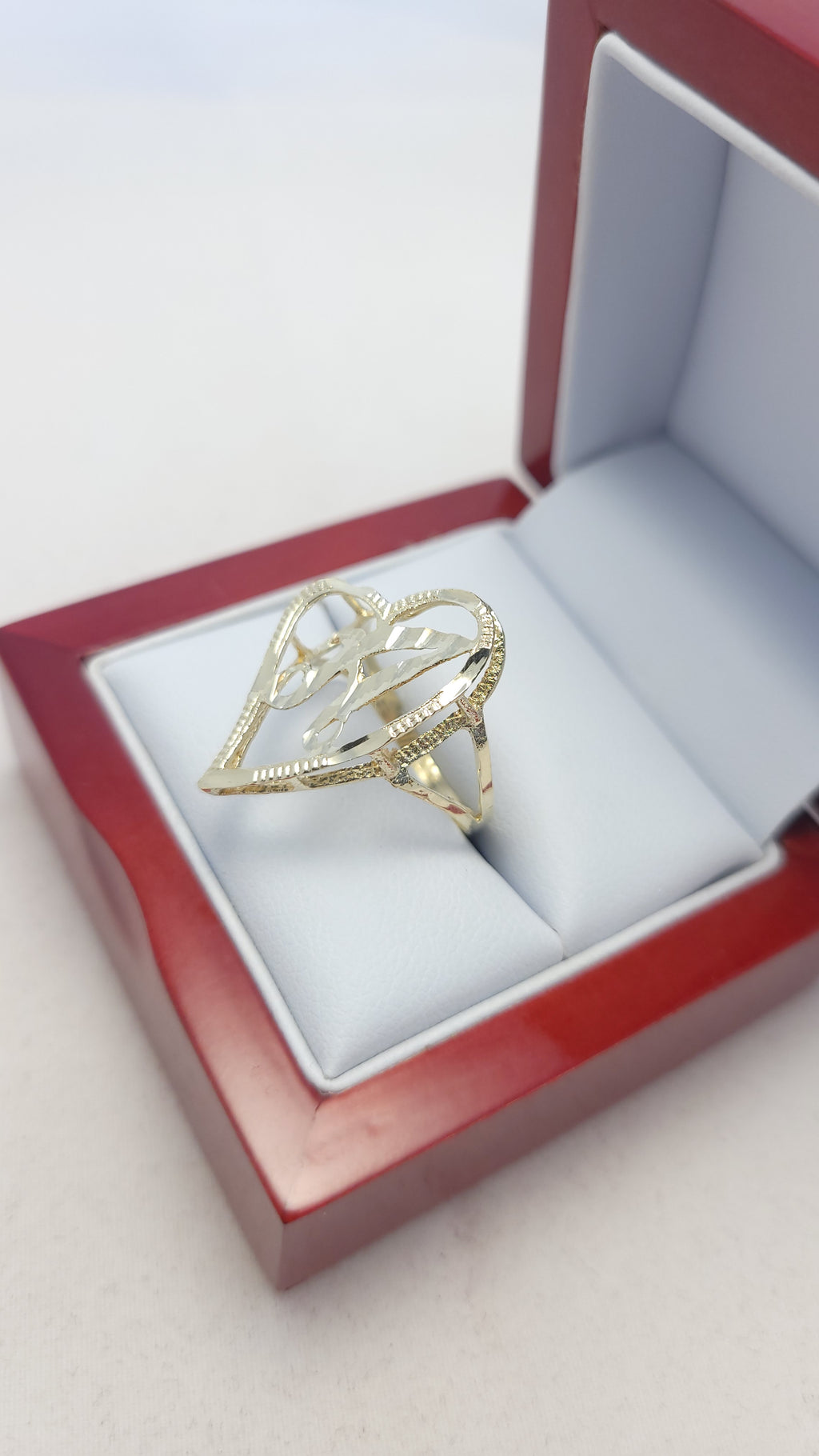 10K YG Letter "A" Ring