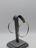Pendientes de aro de oro amarillo de 14 quilates con corte de diamante y acabado satinado