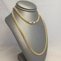 Cadena Cubana Sólida Miami de Oro Amarillo de 14K