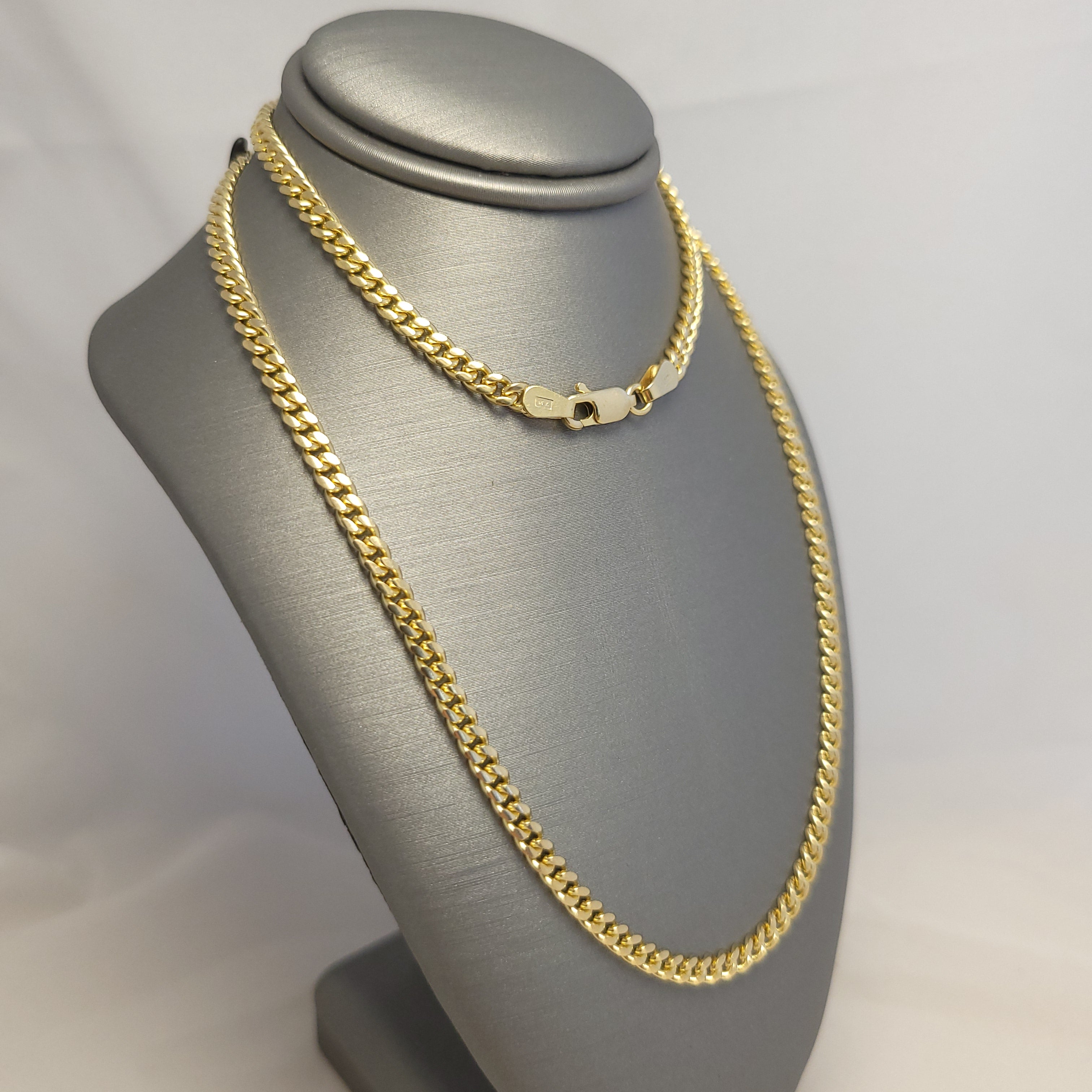 14K YG Solid Miami Cuban Chain
