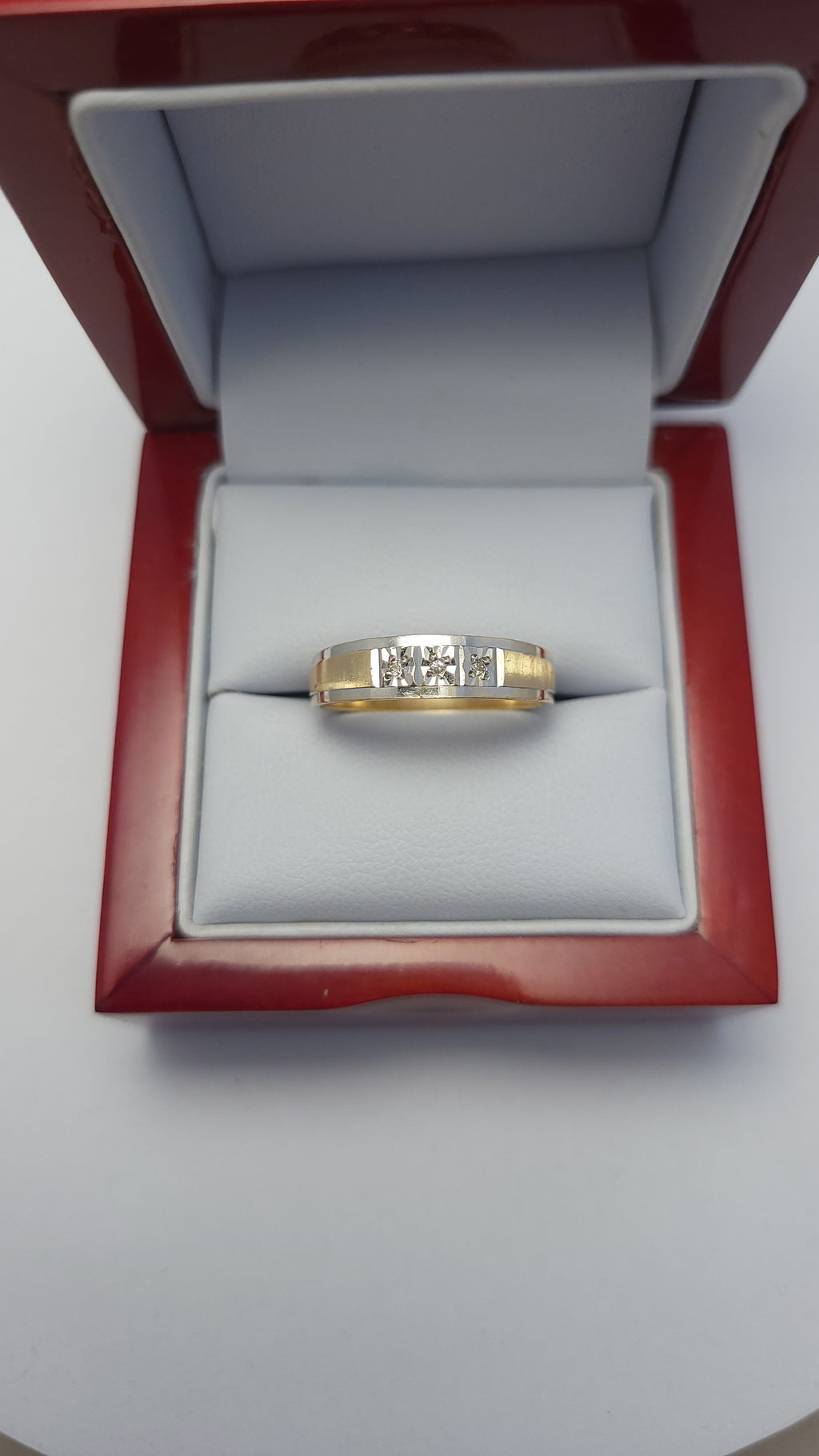 Anillo de hombre bicolor de oro de 14 quilates