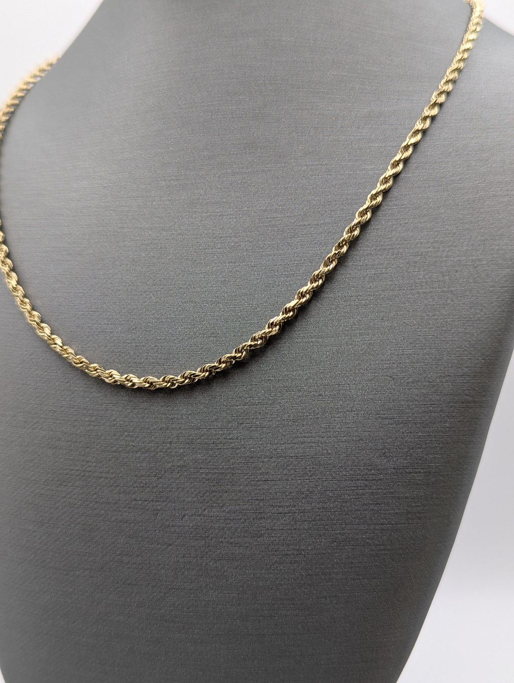 Cadena de soga de oro amarillo de 14K