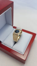 14K YG DIA SAPPHIRE RING
