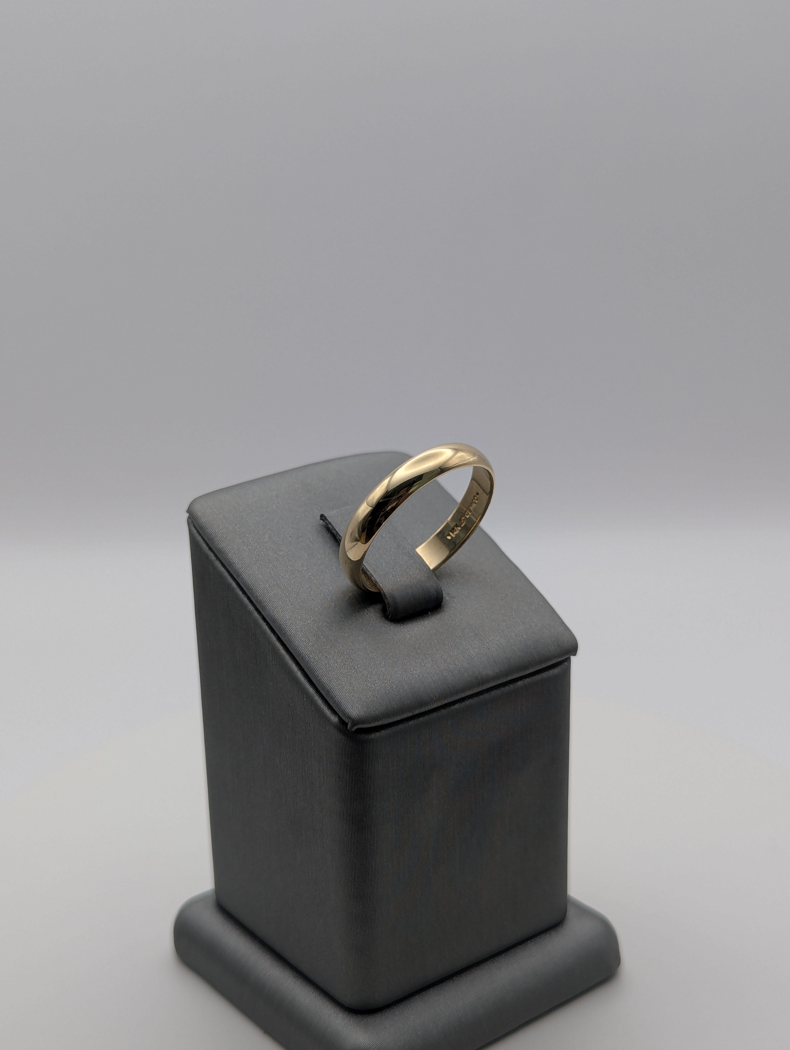 Alianza de boda de oro amarillo de 14 quilates