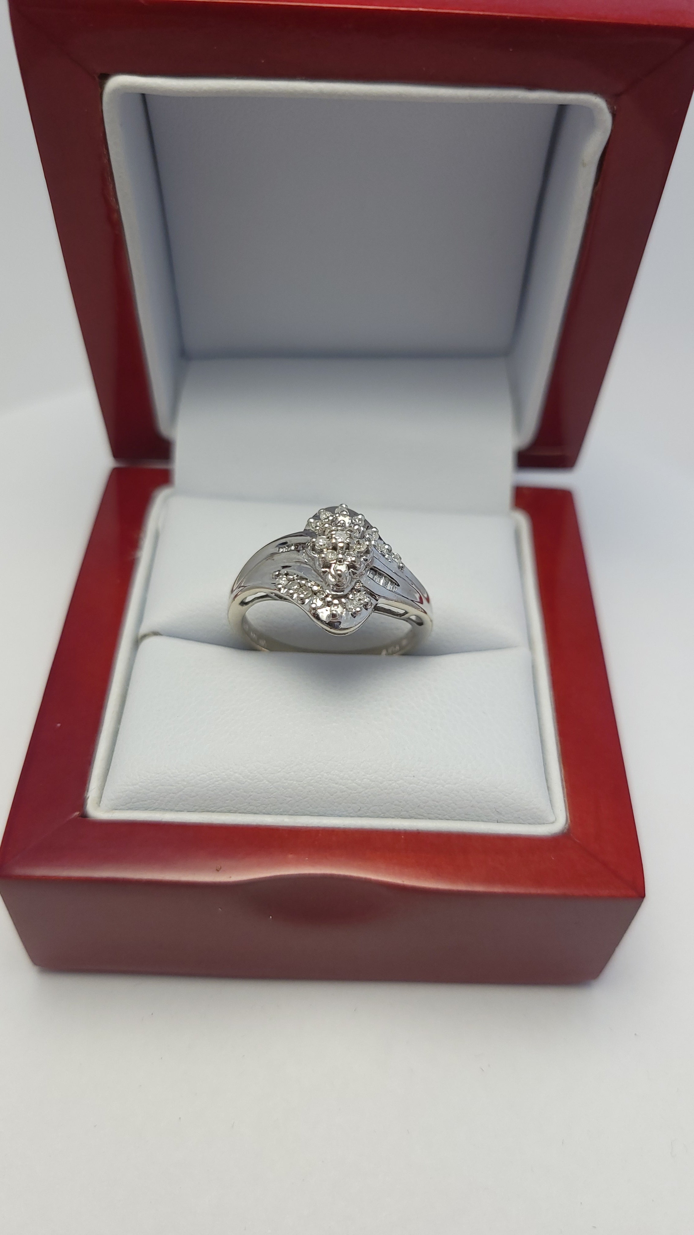 10K WG Diamond Cluster Ring