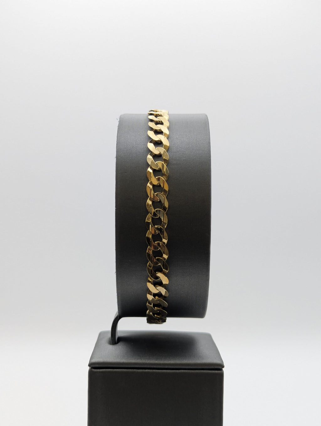 Pulsera de oro amarillo de 14 quilates, eslabón de cadena