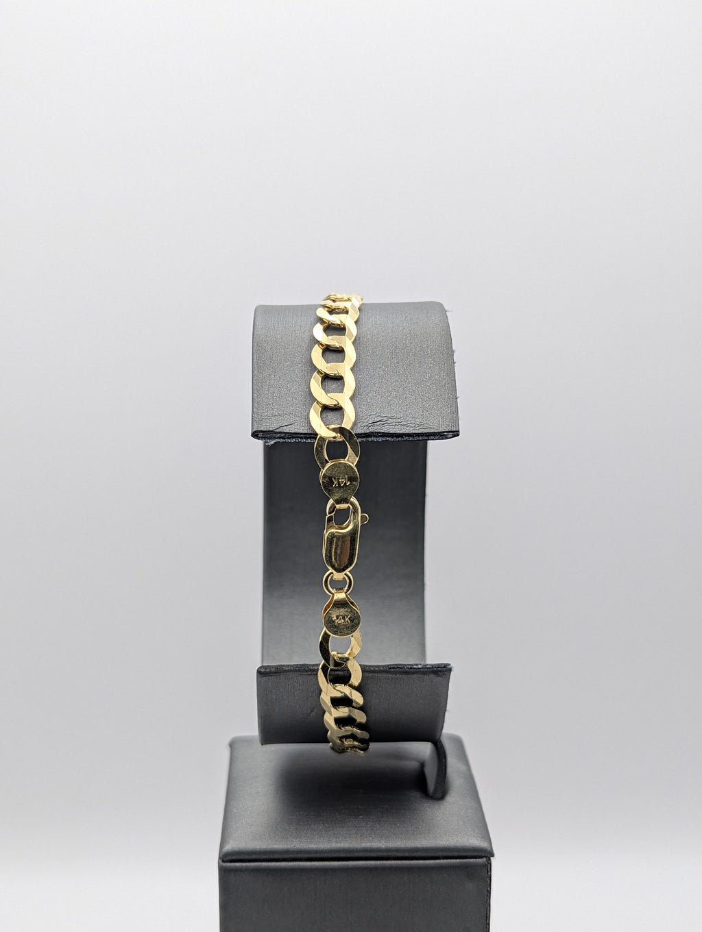 Pulsera de oro amarillo de 14 quilates tipo cadena cubana