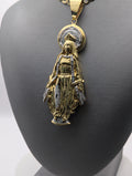 Colgante de la Virgen María de oro amarillo de 10K
