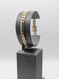 Pulsera cubana de oro amarillo de 14K de Miami