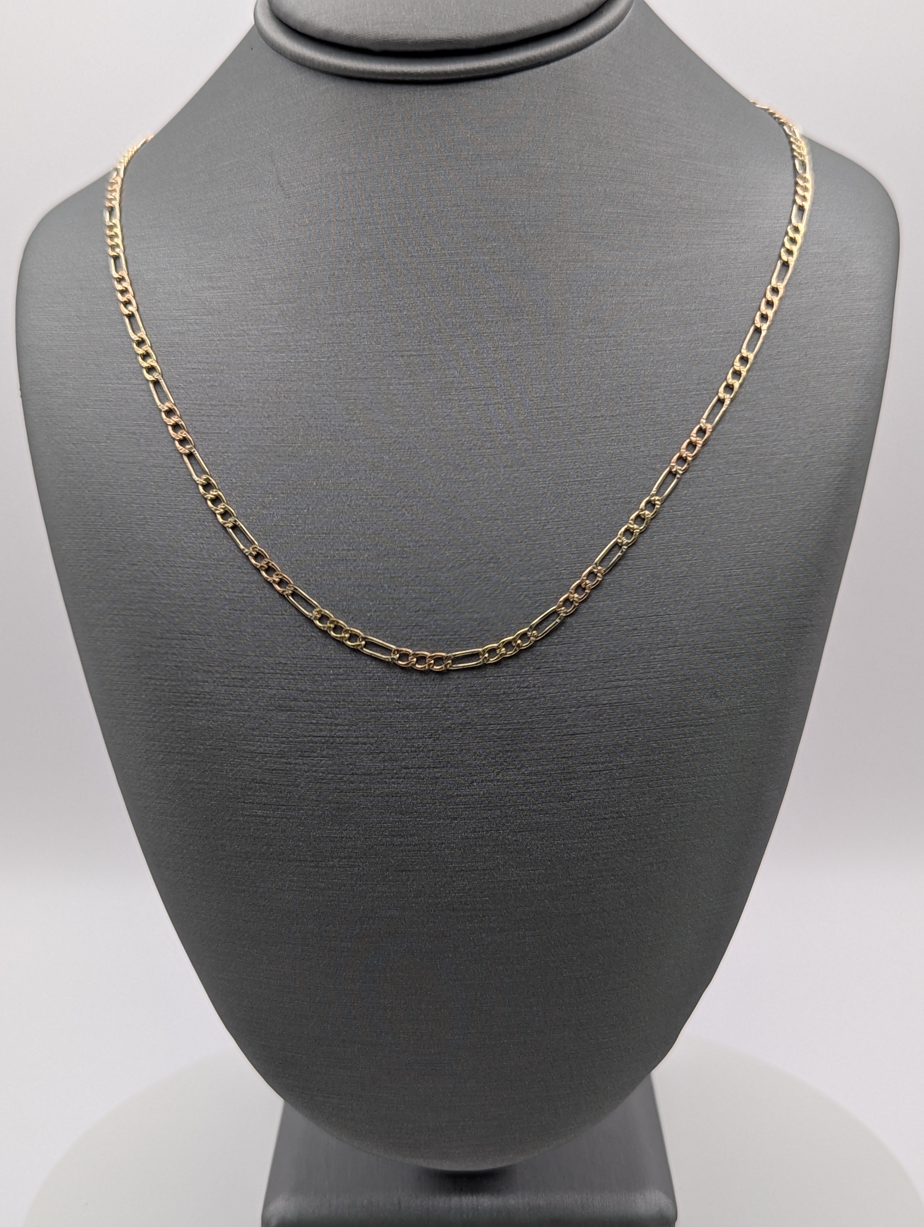 Cadena Fígaro de 14K en Oro Amarillo/Rosa