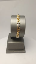 Pulsera de corazón tricolor de 14K