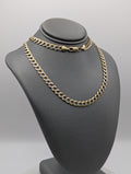 Cadena de eslabones cubanos con corte de diamante de 14K