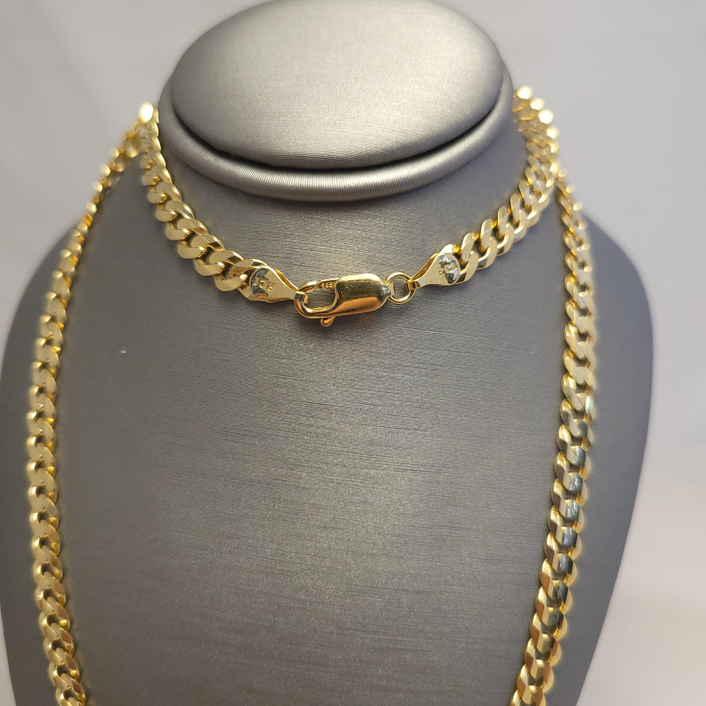 Cadena de eslabones de oro macizo de 14K