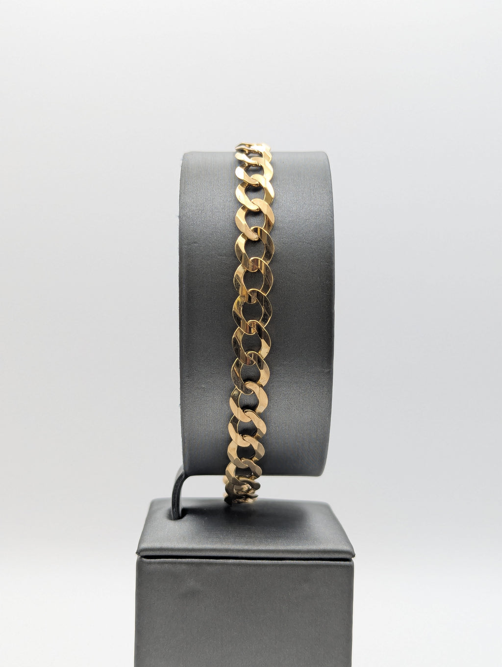 Pulsera de cadena barbada de oro amarillo de 14K