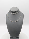 Collar de cuerda maciza de oro blanco de 14K