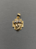 14K YG Jesus Head Pendant