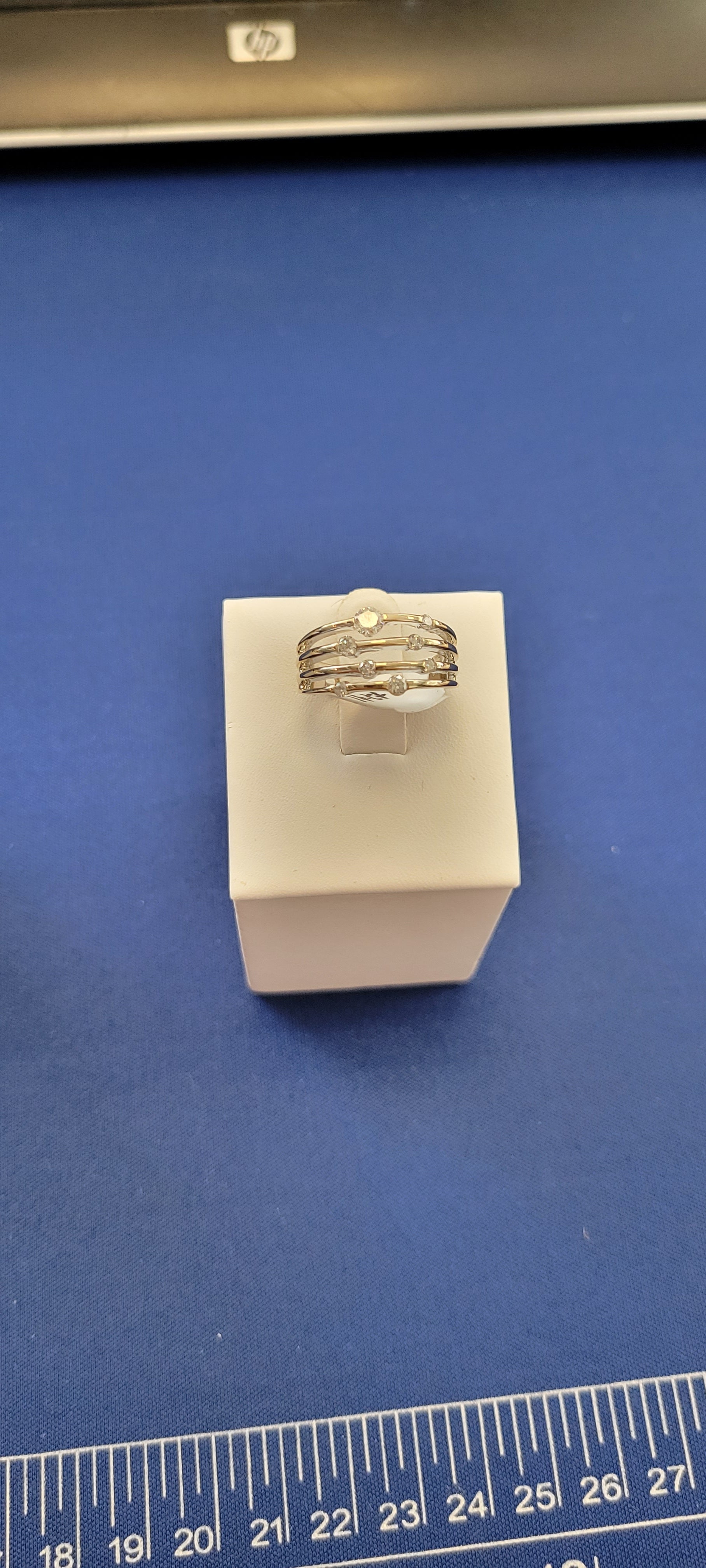 14K WG Diamond Four Row Band