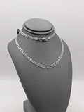 Cadena Marinera con Corte Diamantado de Oro Blanco de 14K