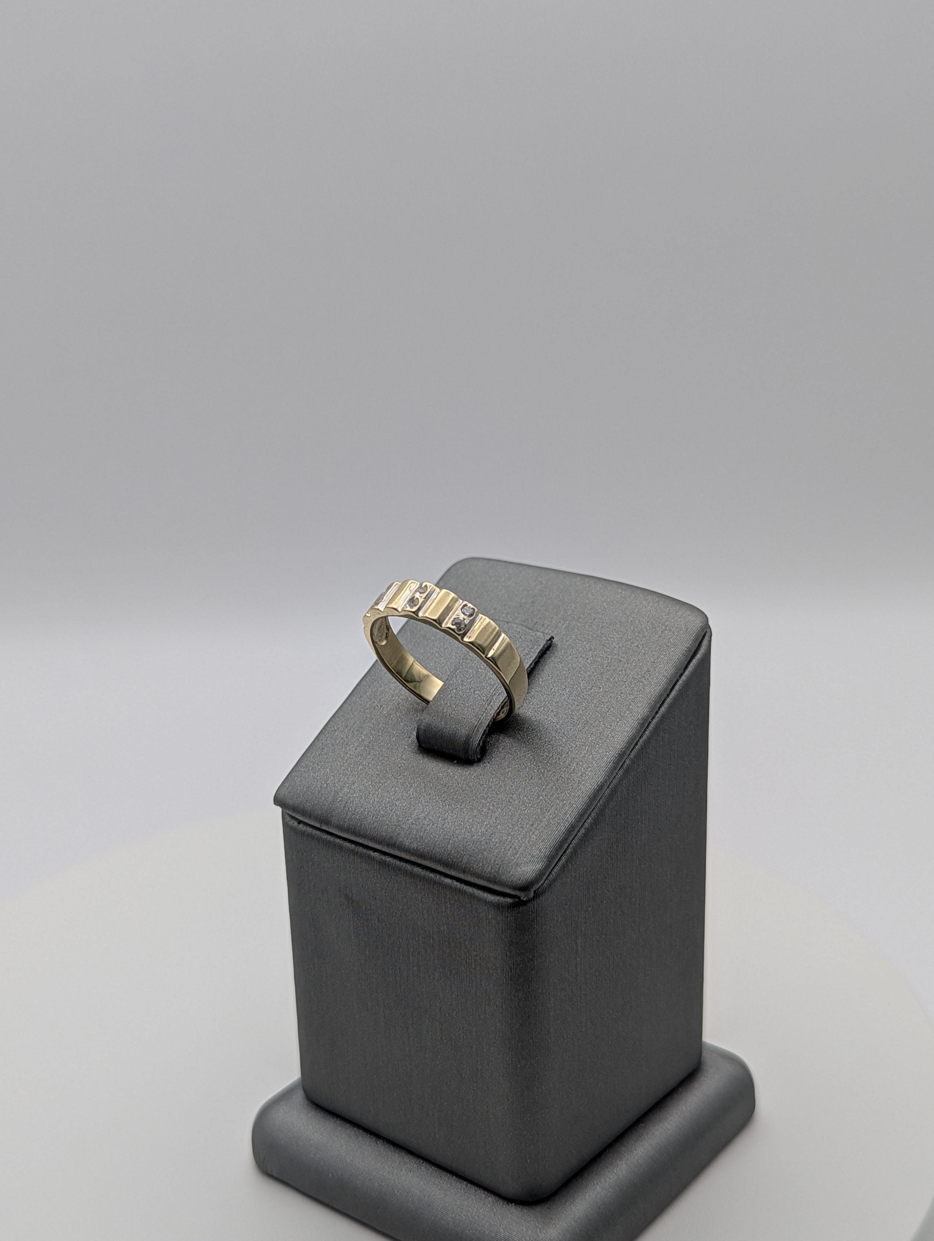 14K YG/WG CZ Wedding Band