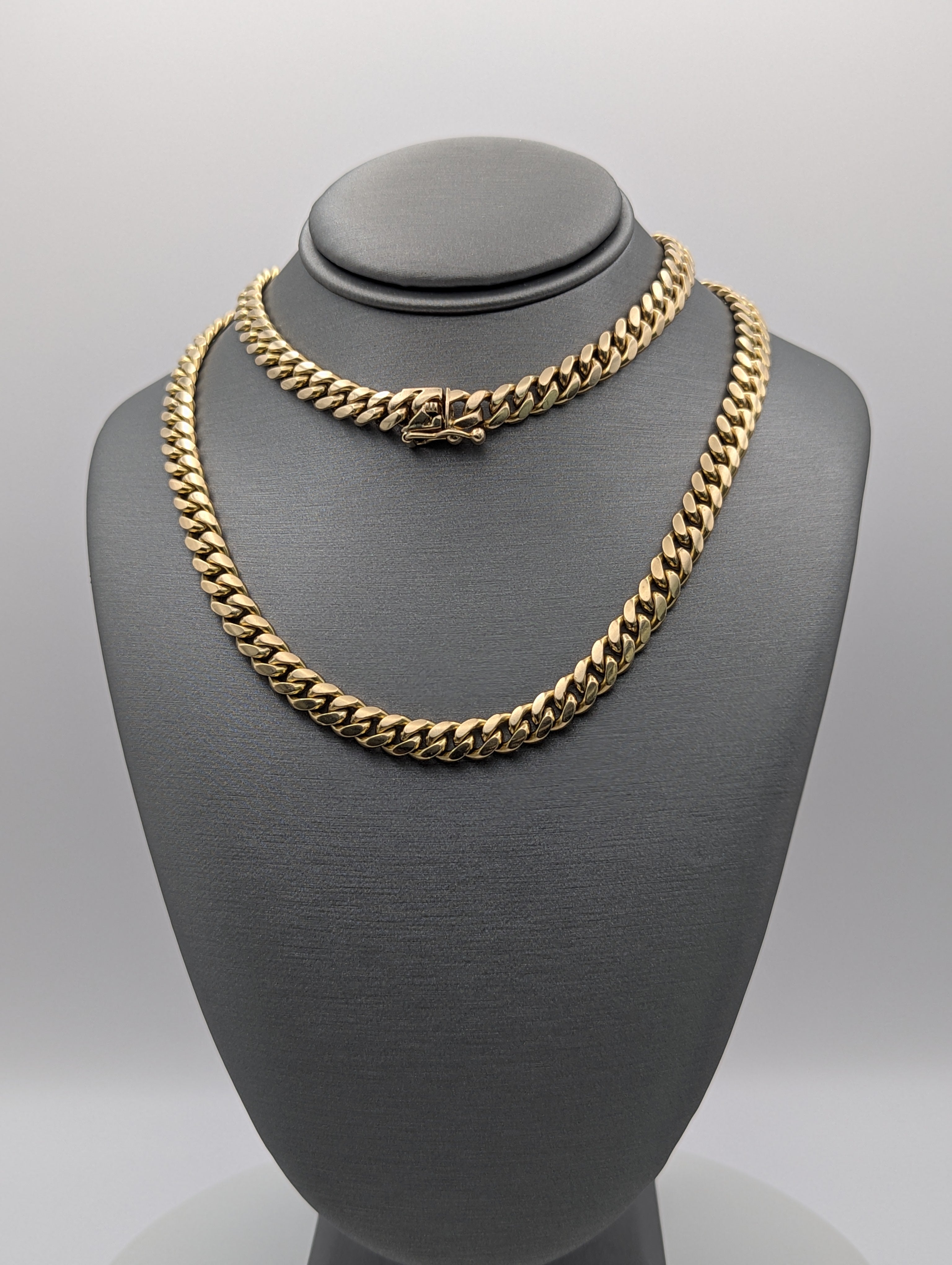 Cadena Cubana Miami de oro amarillo de 14K