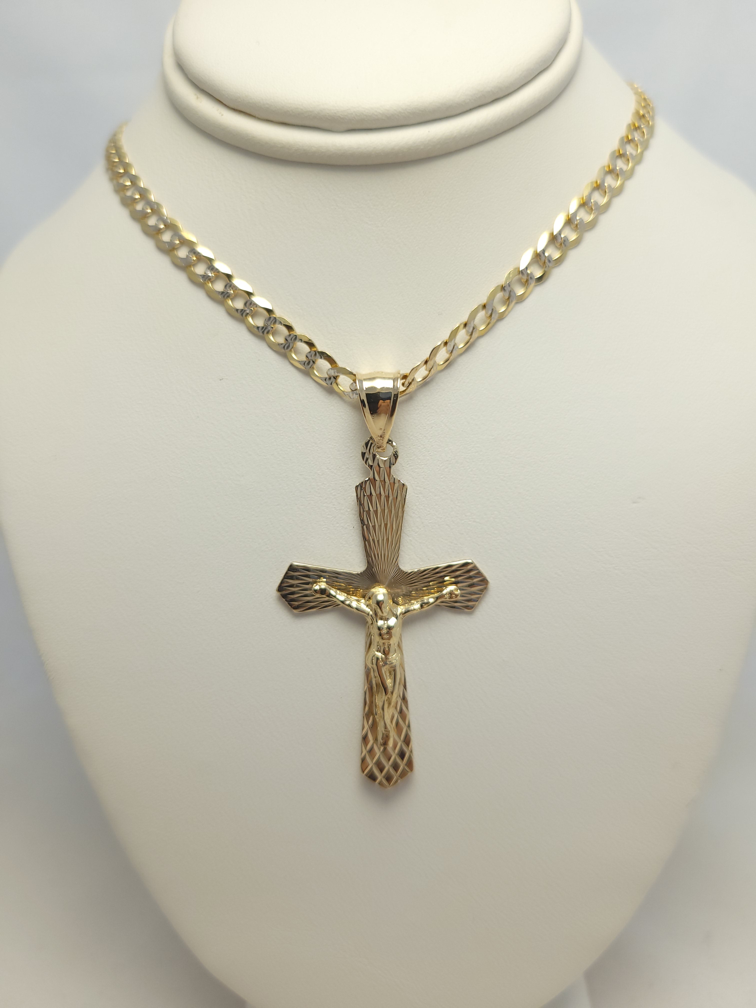 10K YG Flat Crucifix