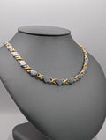 Collar de corazón de circonita cúbica de oro blanco/amarillo de 14K